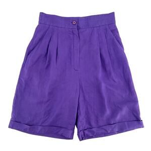 90s purple linen Bermuda shorts 1990s vintage